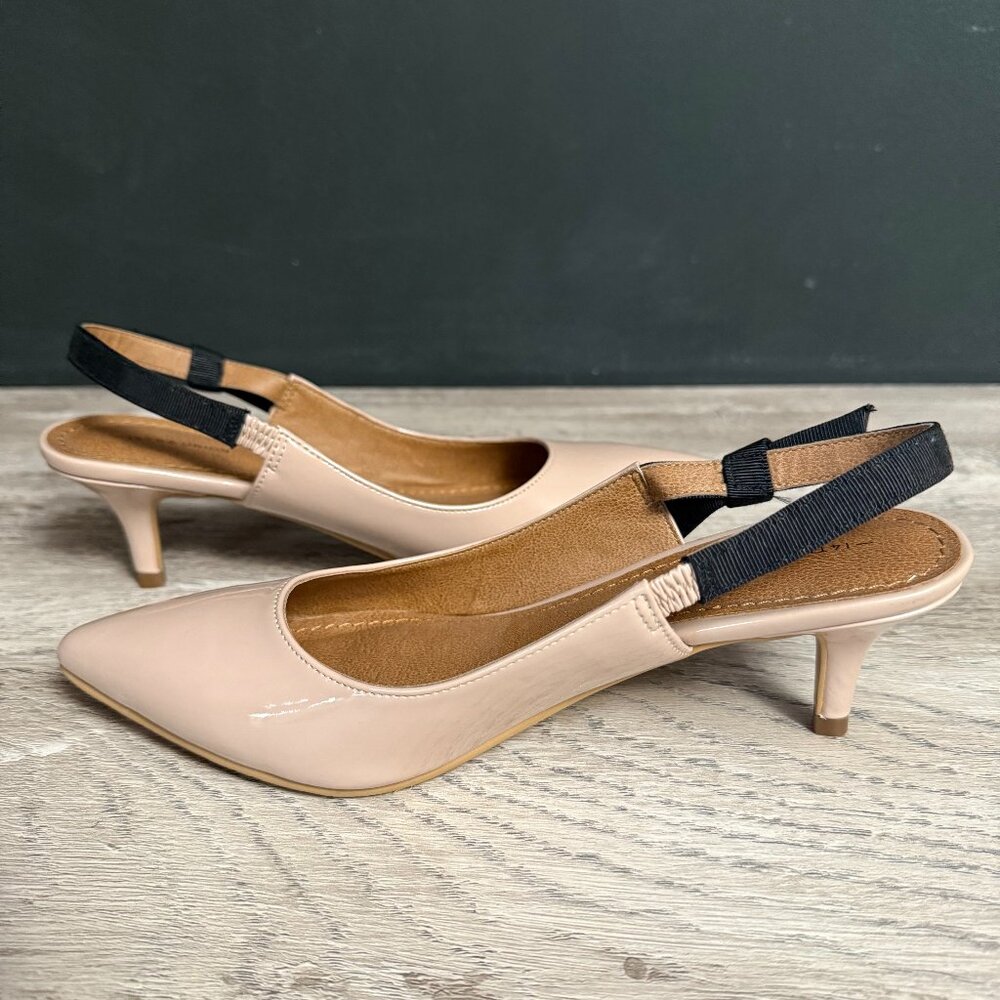 Blush 14th and Union Women’s Size 5.5 Slingback Pointed Toe 2.5 Inch Heel Shoes